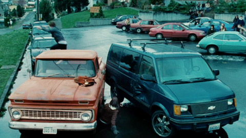 Forks High School Parking Lot in the movie